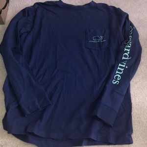 Vineyard vines long sleeve navy blue tee